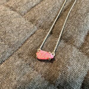 Kendra Scott Kyocera Pink Opal with gold chain